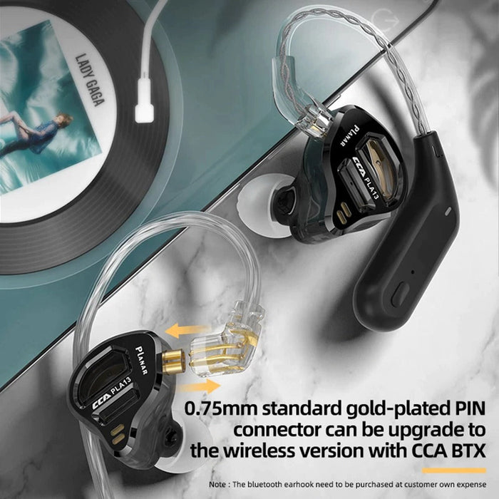 CCA PLA13 New Era Of 13.2mm Planar In-Ear Monitor With Mic HiFiGo 