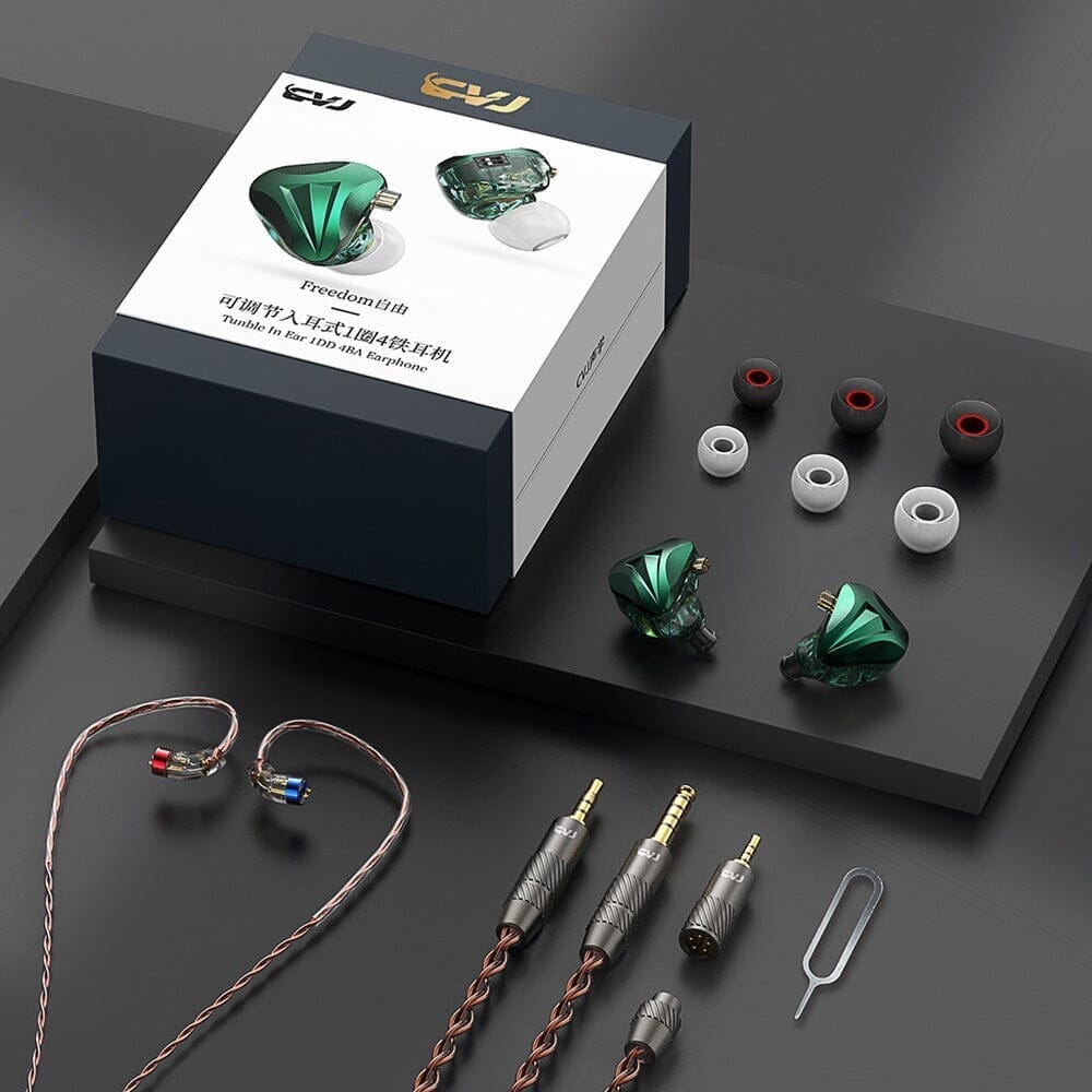 CVJ Freedom 1DD + 4 BA In-Ear Monitors IEMs HiFiGo 