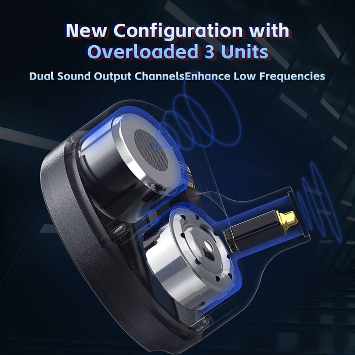 CVJ Konoka 1 Vibrating Driver+ 1 DD +1 BA HiFi Triple Hybrid In-Ear Earphones With 4 Acoustic Modes HiFiGo 