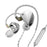 CVJ Mei 1DD + 2BA Knowles Balanced Armature Hybrid In-Ear Earphone Earphone HiFiGo Silver-With Mic 