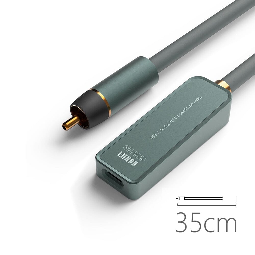 DD ddHiFi TC100-COA USB-C Female to Digital RCA Coaxial Converter Audio Cable Audio Cable HiFiGo TC100-COA 35cm 