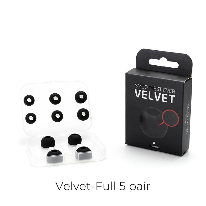 DIVINUS Velvet Silicone Eartips For 3-5mm Nozzle HiFiGo Velvet-Full (5 Pairs) 