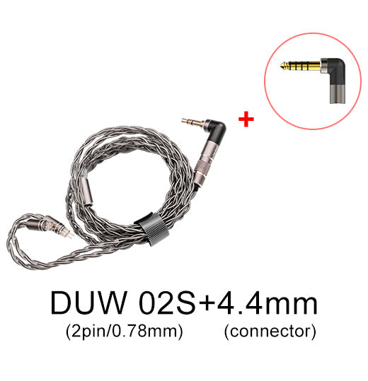 DUNU DUW02S DUW-02S High-purity Upgraded Earphone Cable HiFiGo 0.78mm (and 4.4mm) 