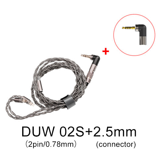 DUNU DUW02S DUW-02S High-purity Upgraded Earphone Cable HiFiGo 0.78mm(and 2.5mm) 