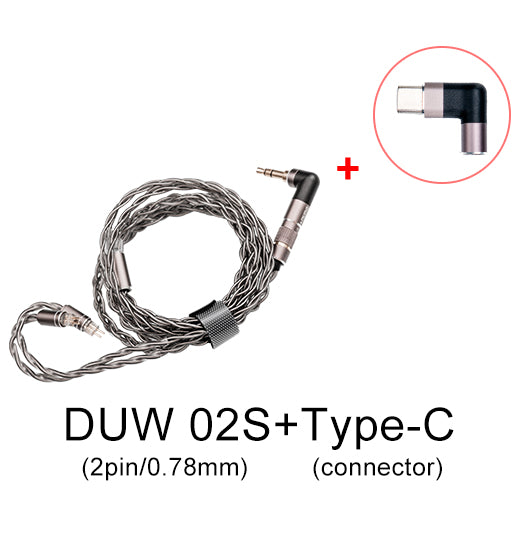 DUNU DUW02S DUW-02S High-purity Upgraded Earphone Cable HiFiGo 0.78mm(and TC) 