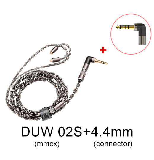 DUNU DUW02S DUW-02S High-purity Upgraded Earphone Cable HiFiGo MMCX(and 4.4mm) 