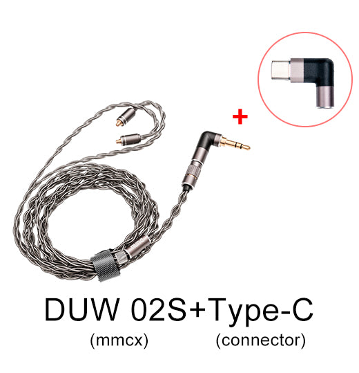 DUNU DUW02S DUW-02S High-purity Upgraded Earphone Cable HiFiGo MMCX(and TC) 