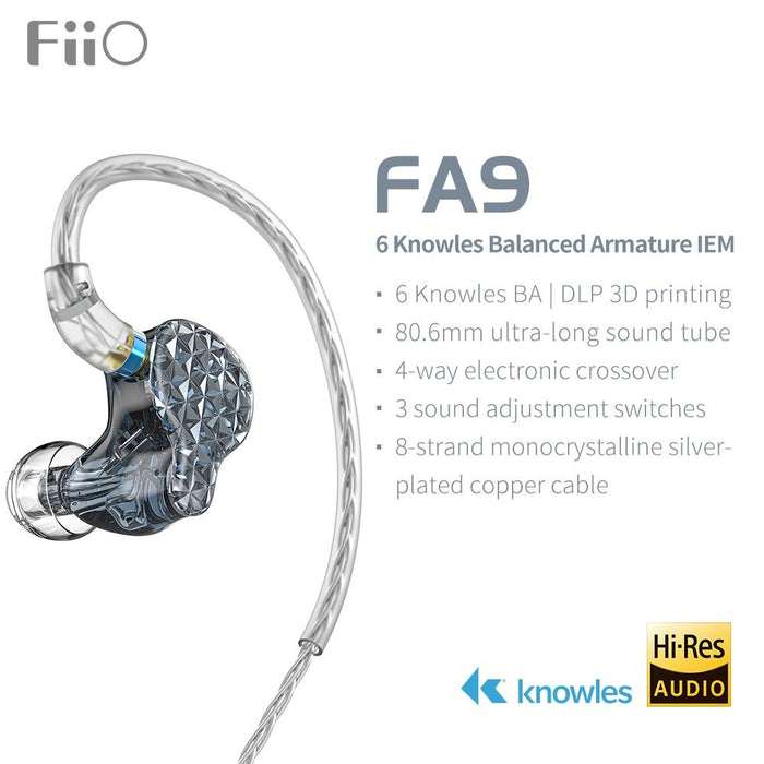 Fiio FA9 6 Balanced Armatures 3D Printing Flagship In-Ear Earphones IEMs HiFiGo 
