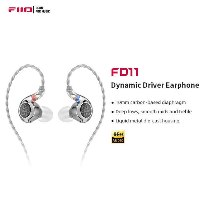 FiiO FD11 10mm Dynamic Driver In-Ear Monitors With 0.78mm Detachable Cable Earphone HiFiGo 