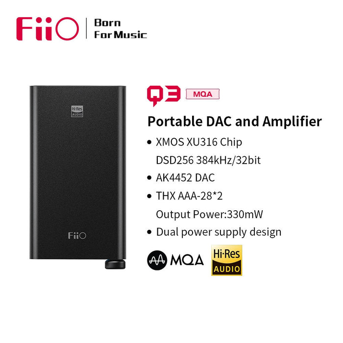 FiiO Q3 MQA Version AK4452 Full Decoder THX AAA 28X2 Portable AMP