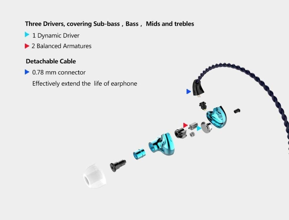 FORREST FLC8N Hybrid Dual Balanced Armature Dynamic Earphones HiFiGo 