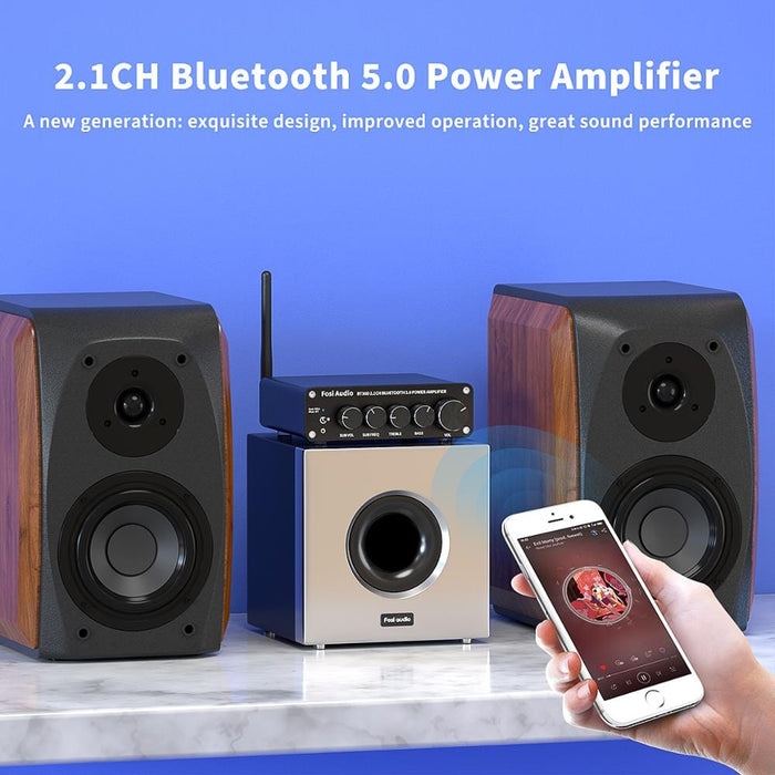 Fosi Audio BT30D 2.1 CH Bluetooth 5.0 Power Amplifier AMP HiFiGo 