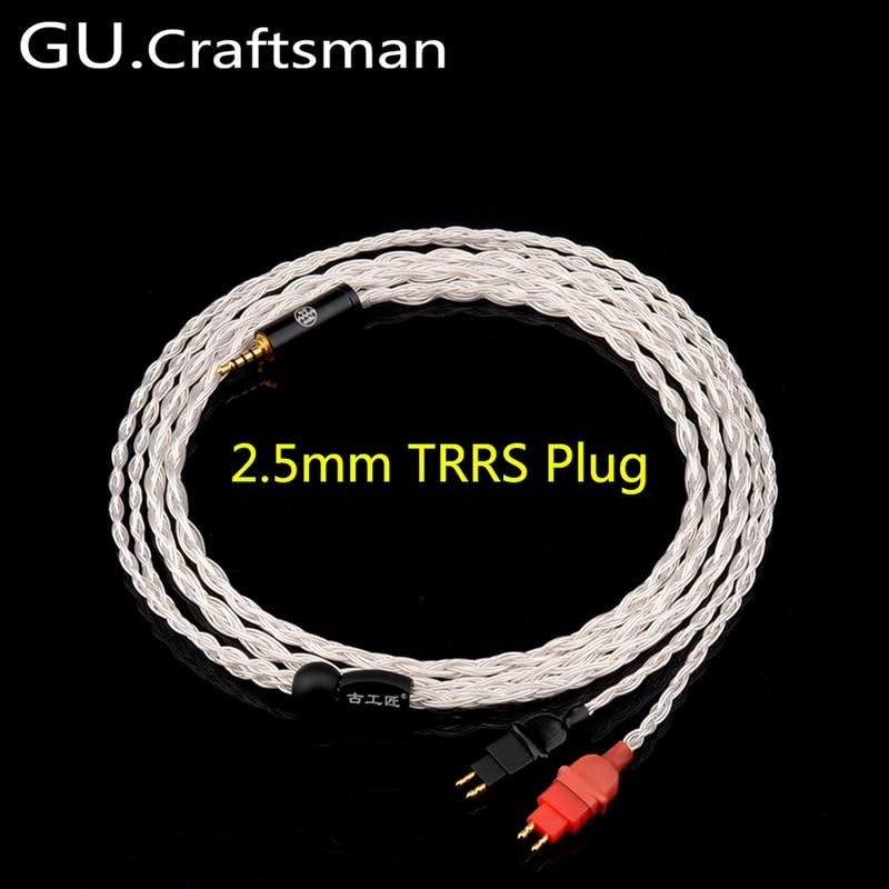 GUCraftsman 2.5/4.4mm Balance 16 Core Silver 4Pin XLR HD600 HD650