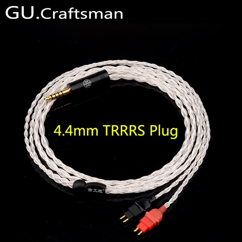 GUCraftsman 2.5/4.4mm Balance 16 core silver 4Pin XLR hd600 hd650 hd660s Headphone cables HiFiGo 