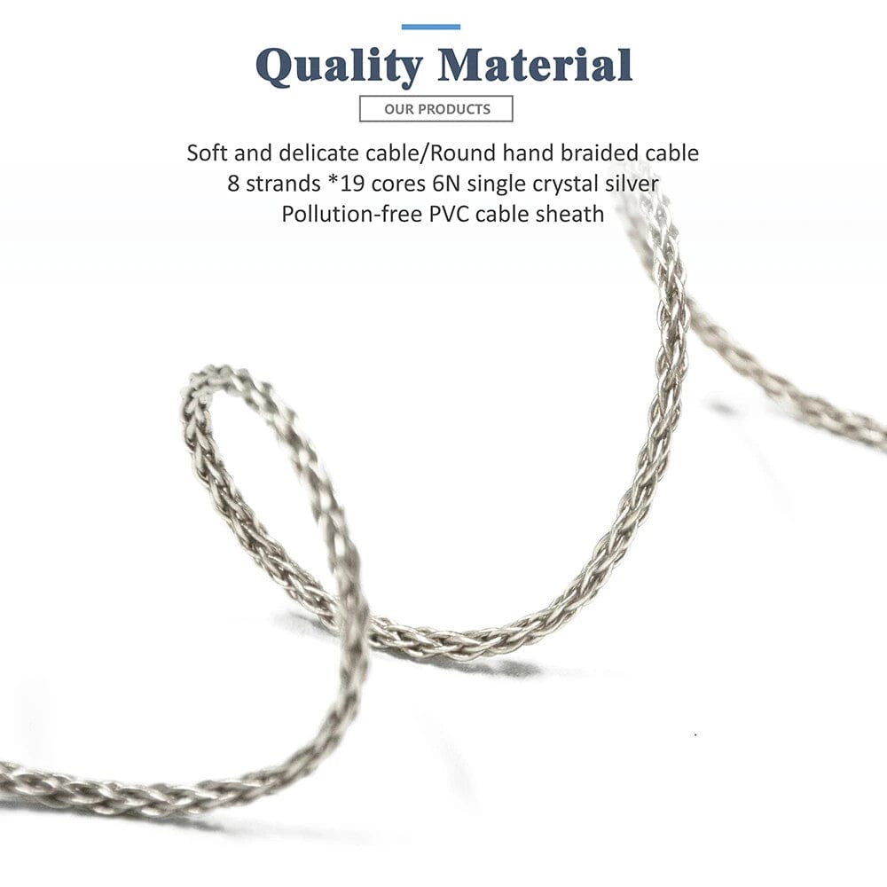 GUCraftsman 6N Silver 8-core IE800 IE800s HIFI 2.5mm/4.4mm Balance Headphone Upgrade Cable HiFiGo 
