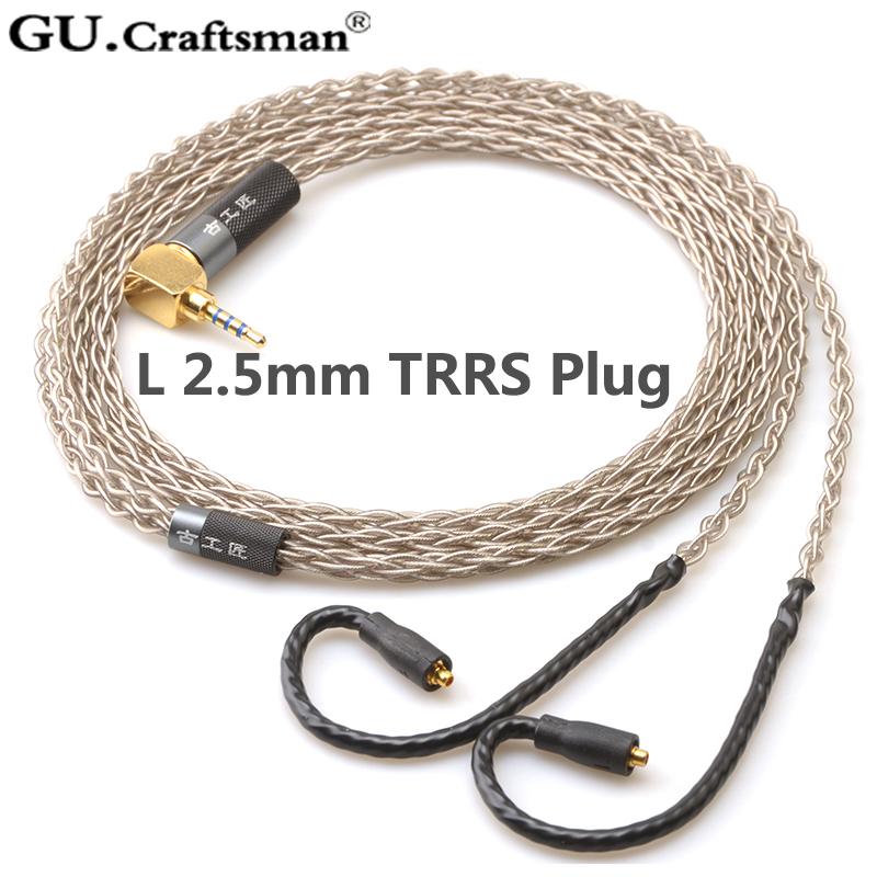 GUcraftsman 6N Silver For Westone W, UM, AM Series Headphone Upgrade Cable HiFiGo 