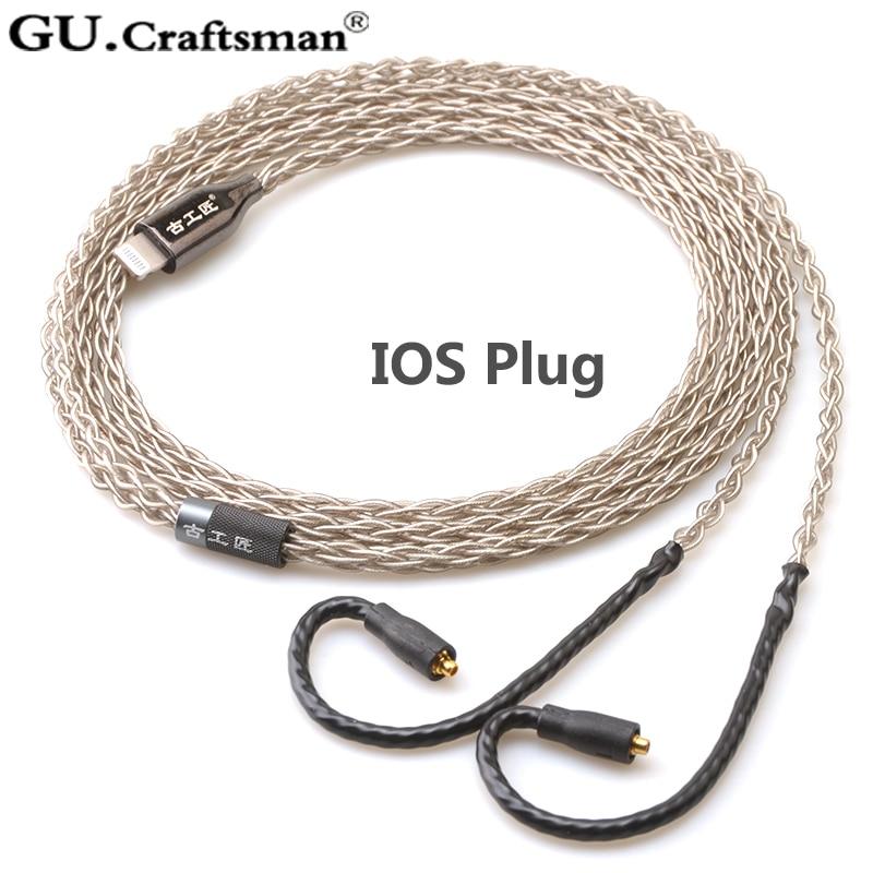 GUcraftsman 6N Silver For Westone W, UM, AM Series Headphone Upgrade Cable HiFiGo 