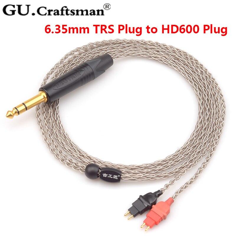 GUcraftsman 6n silver HD600 HD650 HD660s Headphone upgrade Cables 4.4/2.5mm balance HiFiGo 