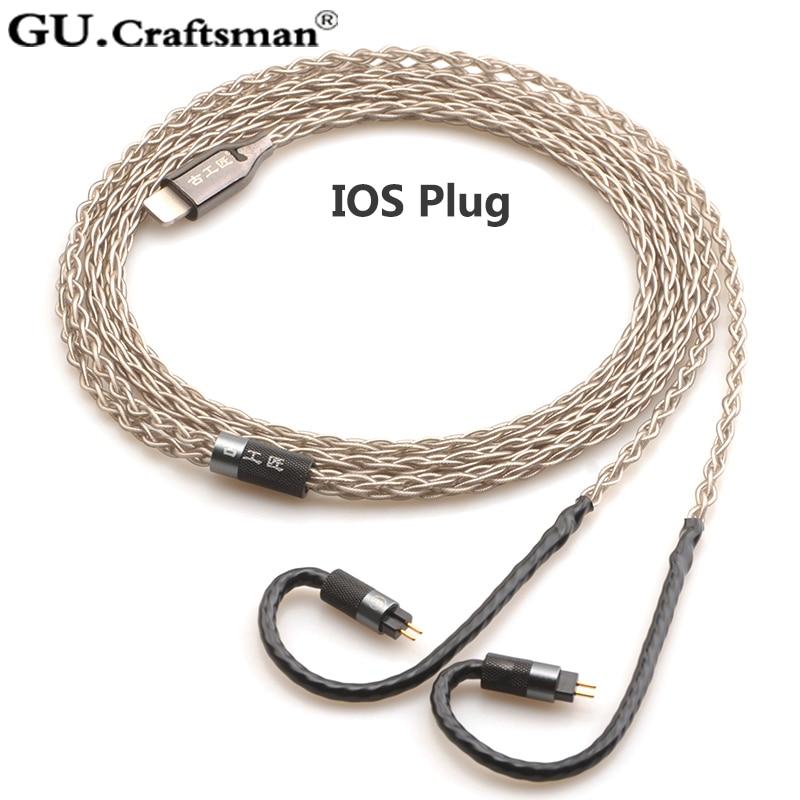 GUCraftsman 6n Silver Upgrade Cable for 2Pin 64audio a12t/u12 TIA