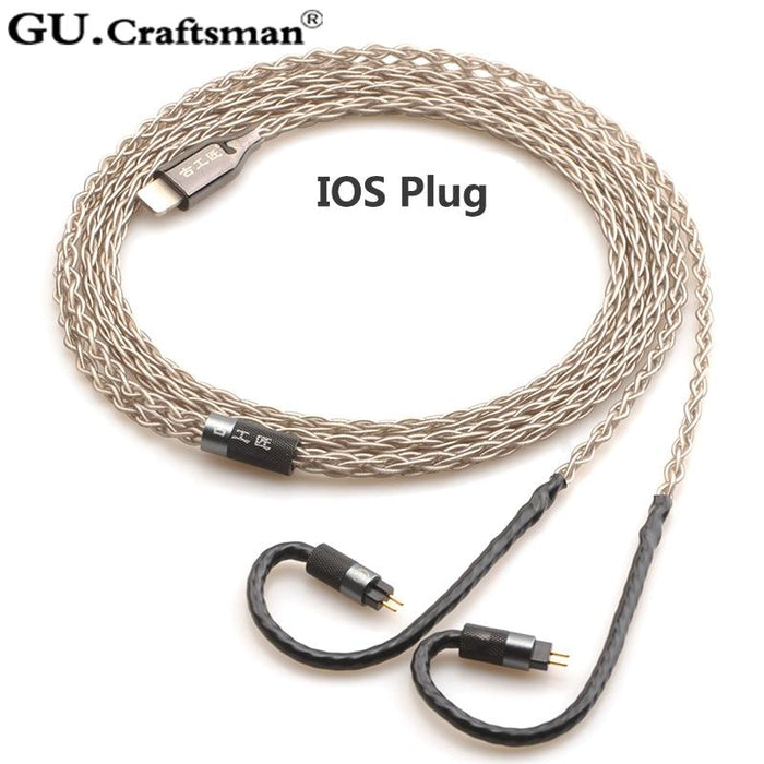 GUCraftsman 6n Silver Upgrade Cable for 2Pin 64audio a12t/u12 TIA Fourte Oriolus re2000 Legend X iSINE20 VE8 HiFiGo 
