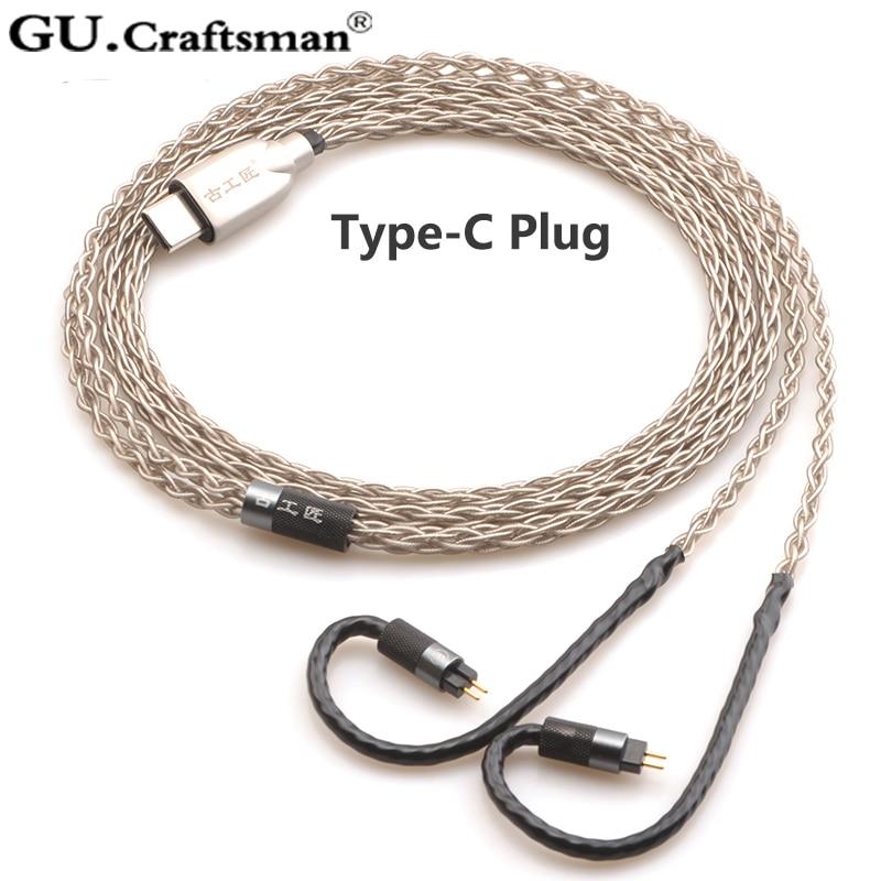 GUCraftsman 6n Silver Upgrade Cable for 2Pin 64audio a12t/u12 TIA