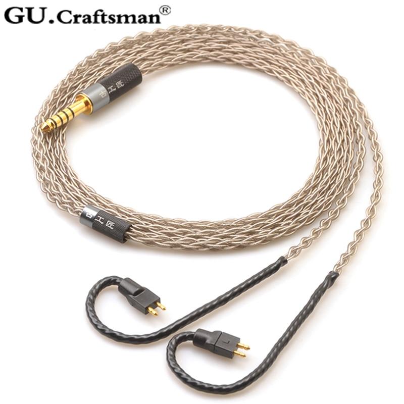 GUCraftsman 6N Silver Upgrade Cable for FitEar MH334 MH335DW togo334 Private 223 Private 333 F111 HiFiGo 