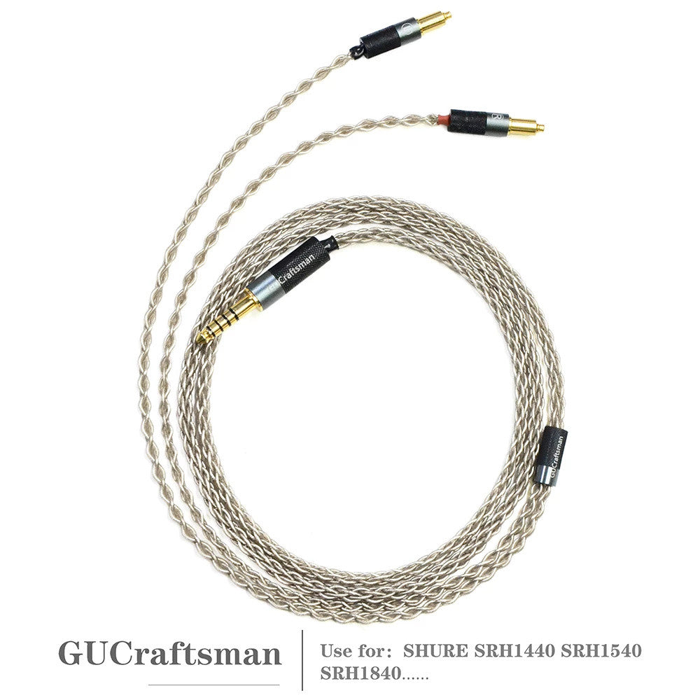 GUcraftsman 6N Silver Upgrade Cable for SHURE SRH1440 SRH1540 SRH1840 HiFiGo 