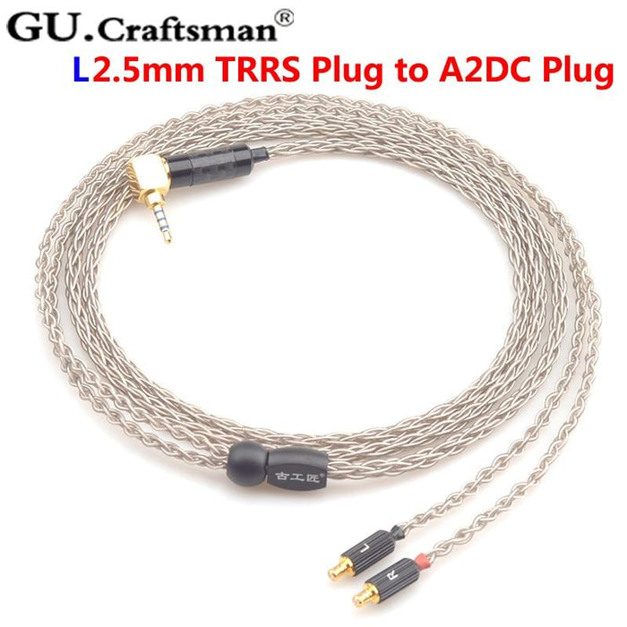 GUcraftsman 6n Silver Upgrade Cables for ATH-CKR90is CKR100is CKR1100is LS400 LS300 LS200 E40 HiFiGo 