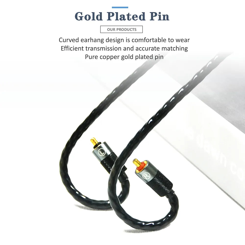 GUCraftsman 6N Single Crystal Copper Earphone Cables For Logitech/UE UE6Pro UE11Pro UE Live UE18+Pro IPX HiFiGo 