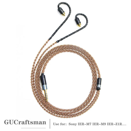 GUCraftsman 6N Single Crystal Copper Earphone Cables For Sony IER-M7 IER-M9 IER-Z1R HiFiGo 