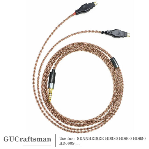 GUCraftsman 6N Single Crystal Copper Headphone Cables For SENNHEISER HD580 HD600 HD650 HD660S HiFiGo 