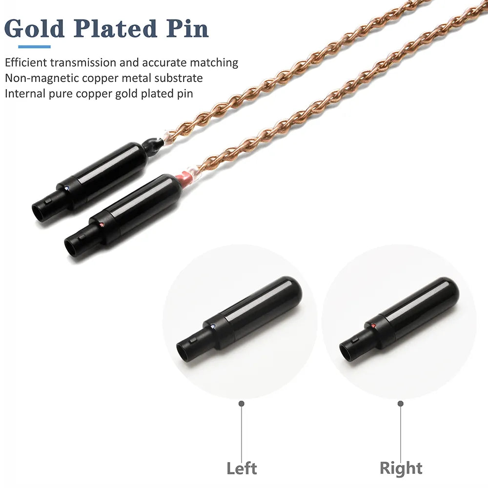 GUCraftsman 6N Single Crystal Copper Headphone Cables For SENNHEISER HD800 HD800S HD820 HiFiGo 