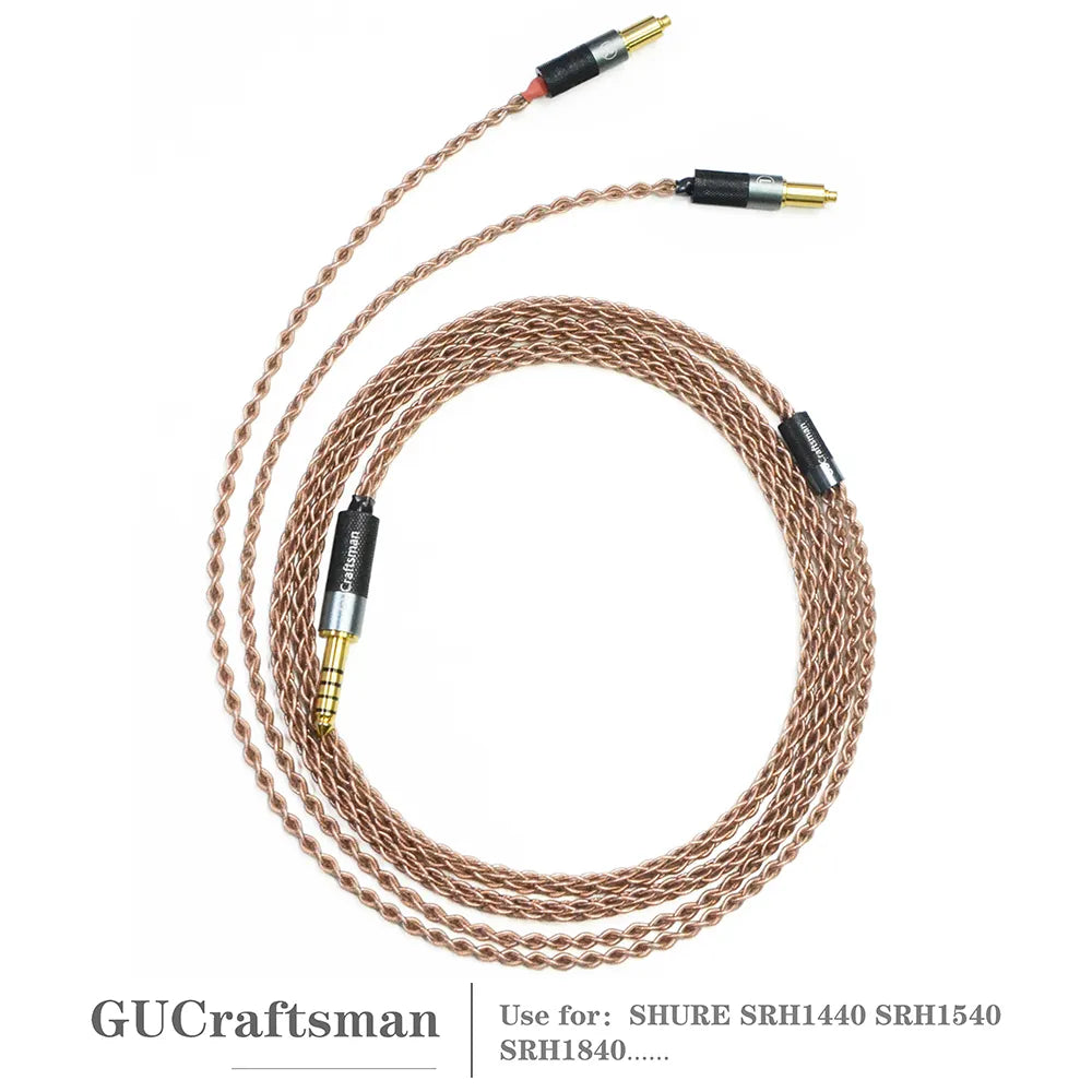 GUCraftsman 6N Single Crystal Copper Headphone Cables For SHURE SRH1440 SRH1540 SRH1840 HiFiGo 