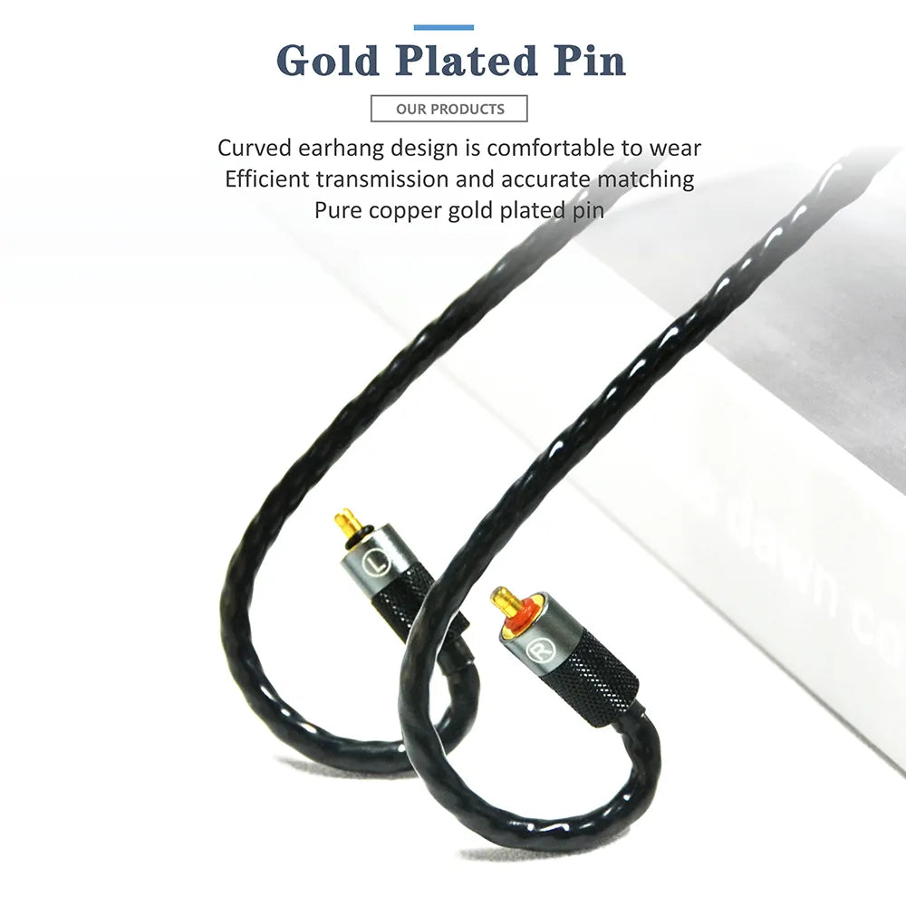 GUCraftsman 6N Single Crystal Silver Earphone Replacement Cables For Logitech/UE UE6Pro UE11Pro UE Live UE18+Pro IPX HiFiGo 