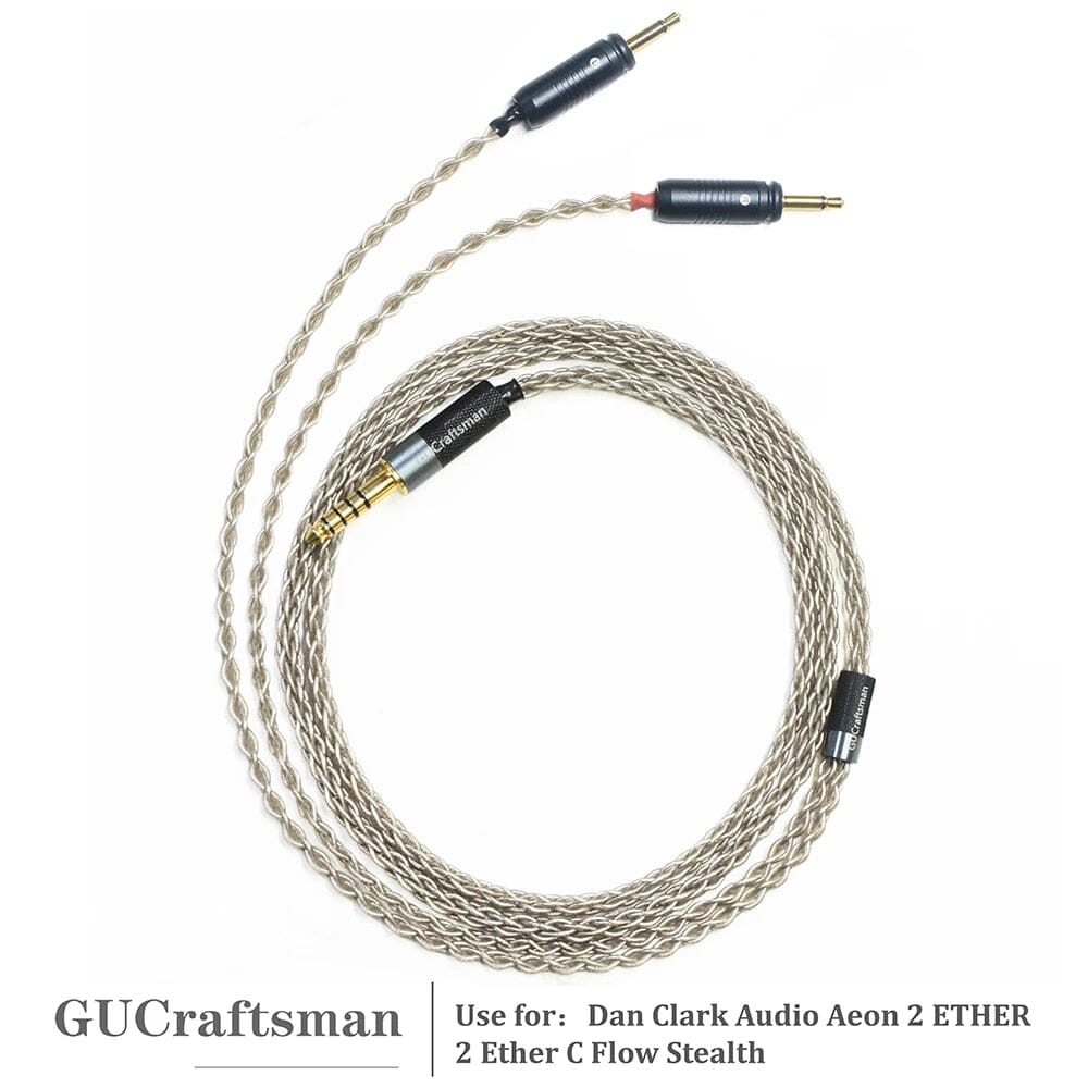 GUCraftsman 6N Single Crystal Silver Headphone Cables For Focal Elegia Clear Stellia Elear Celestee Radiance HiFiGo 