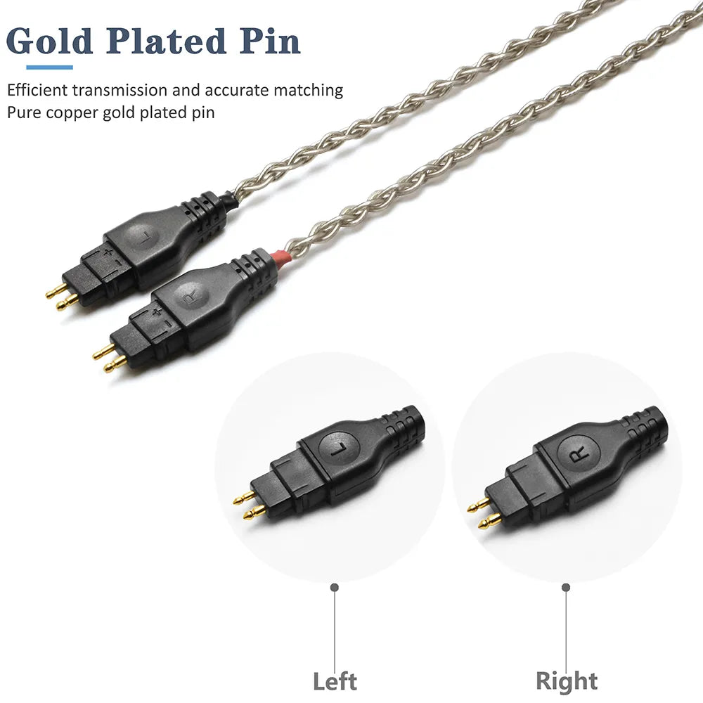 GUCraftsman 6N Single Crystal Silver Headphone Cables For SENNHEISER HD580 HD600 HD650 HD660S HiFiGo 