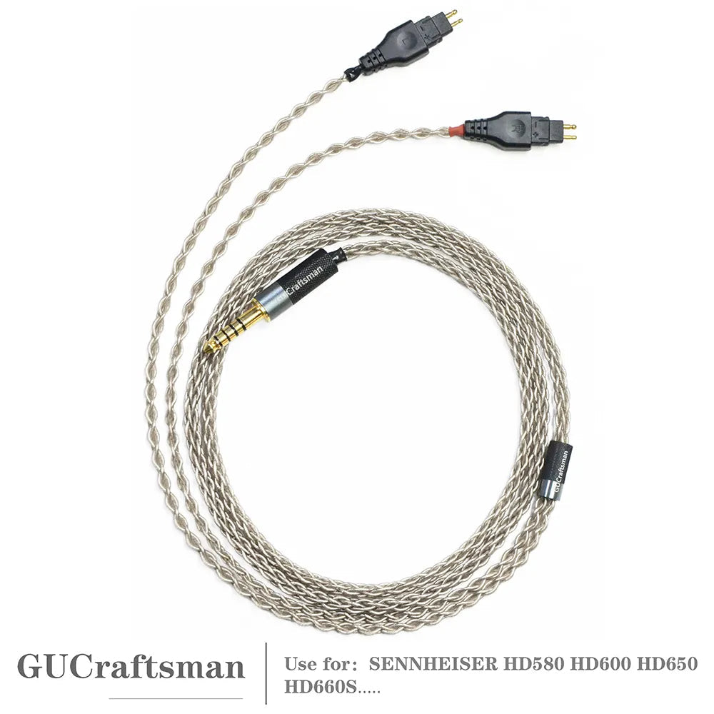 GUCraftsman 6N Single Crystal Silver Headphone Cables For