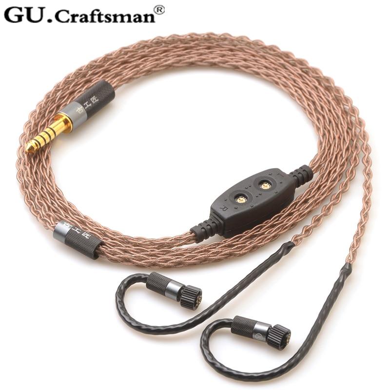 GUCraftsman 8-core 6N occ Copper Upgrade Cables for Jerry Harvey JH24 AKR03 AKR02 JH16 JH13 V3 Rosie layla RoxanneⅡ HiFiGo 