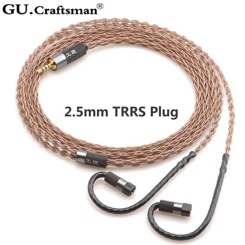 GUCraftsman 8-core OCC Copper Upgrade Cable for QDC Anole VX v3 V6 ueRM UE 5pro UE18 Pro HiFiGo 