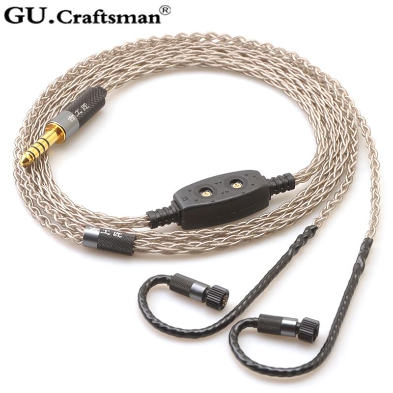 GUCraftsman 8-core Silver Upgrade Cables for Jerry Harvey JH24 AKR03 AKR02 JH16 JH13 V3 ROXANNE II layla Roxanne HiFiGo 