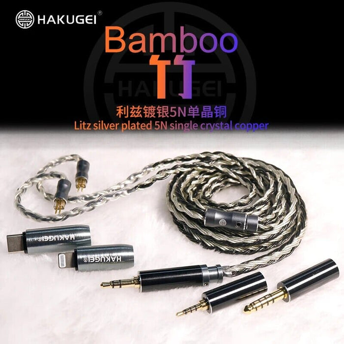 Hakugei Bamboo Litz Silver-Plated 5N OCC Earphone Upgrade Cable HiFiGo 2.5mm to 2pin 