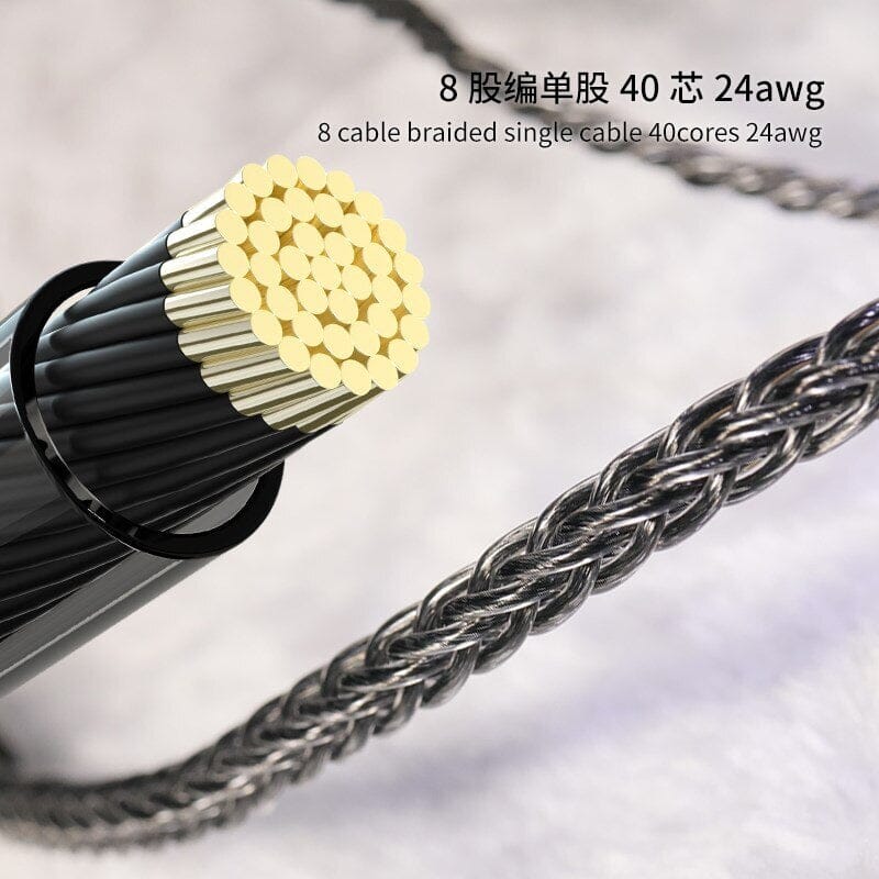HAKUGEI Dark Night God Litz 6N OCC Copper Earphone Cable With 2.5/3.5/4.4 -2Pin 0.78/MMCX HiFiGo 