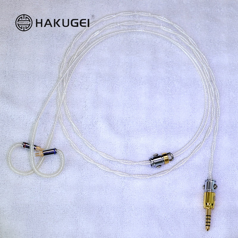 HAKUGEI Glacier 2 Core Silver Plated 6N OCC HiFi Earphone Cable