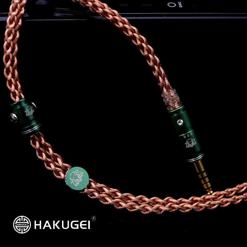 HAKUGEI Healer Litz High Purity Oxygen-fee OCC Copper Earphone Cable 3.5 2.5 4.4-MMCX 0.78 QDC HiFiGo 