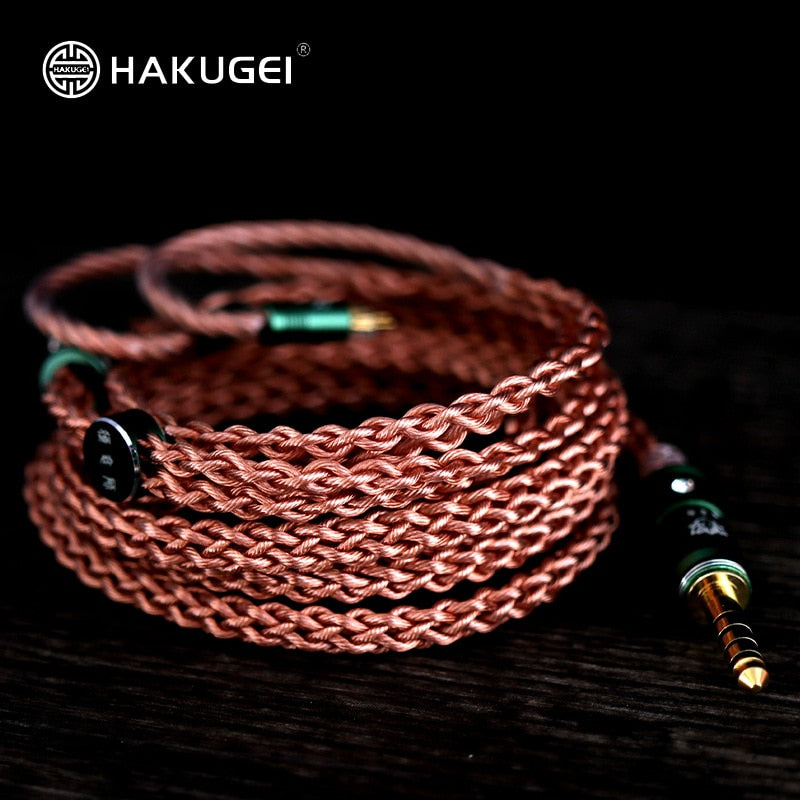 HAKUGEI Healer Litz High Purity Oxygen-fee OCC Copper Earphone Cable 3.5 2.5 4.4-MMCX 0.78 QDC HiFiGo 