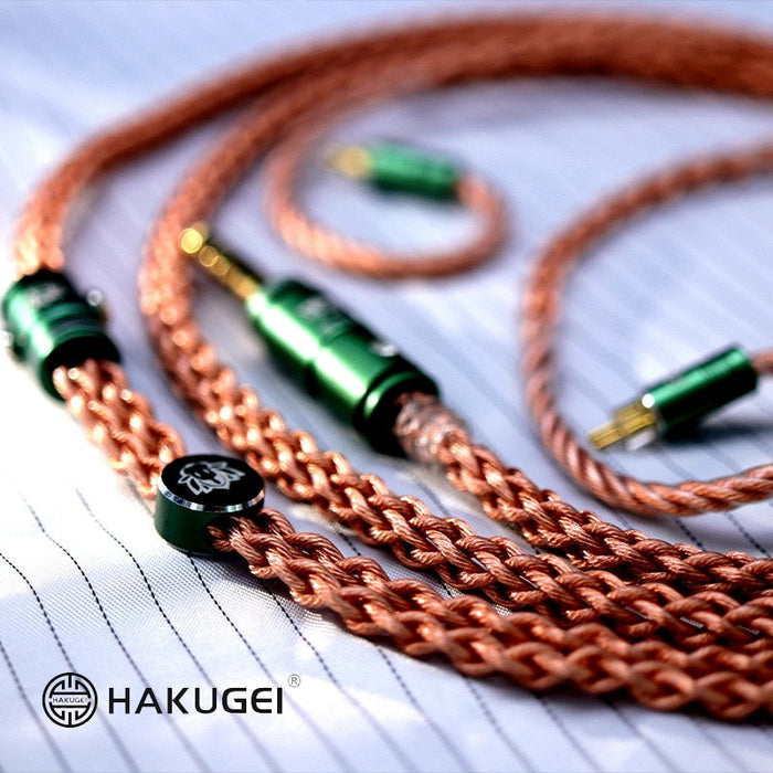 HAKUGEI Healer Litz High Purity Oxygen-fee OCC Copper Earphone Cable 3.5 2.5 4.4-MMCX 0.78 QDC HiFiGo 