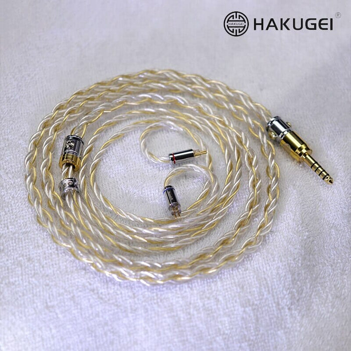 HAKUGEI Heimdallr Gold Plated 6N Pure Silver Hybrid Earphone Cable 2.5 3.5 4.4 - 0.78 2Pin / MMCX HiFiGo 