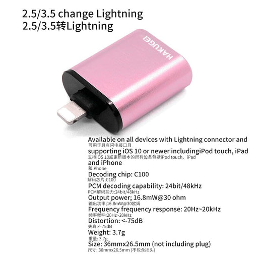 HAKUGEI HiFi Apple Android Adapter Type-C / Lightning to 2.5mm & 3.5mm HiFiGo 
