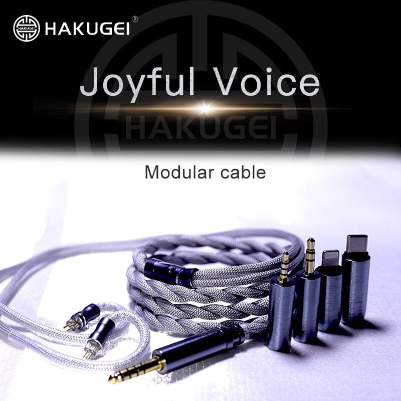 HAKUGEI Joyful Voice Gold Plated Litz Silver Cable 5 to 1 Type-c/Lightning/0.78 2Pin HiFiGo 