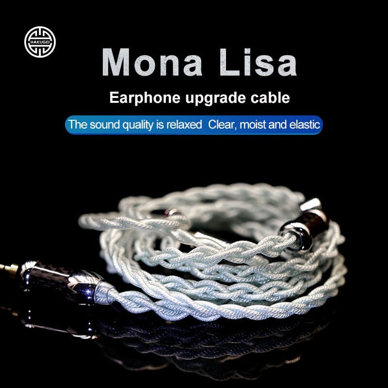 HAKUGEI Mona Lisa Copper Silver Alloy Earphone Cable 2.5 3.5 4.4 - 0.78 2Pin / MMCX HiFiGo 